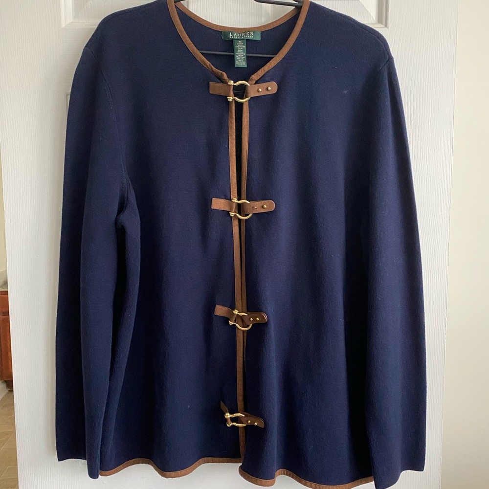 Ladie’s Ralph Lauren Navy/Tan Sweater 3X